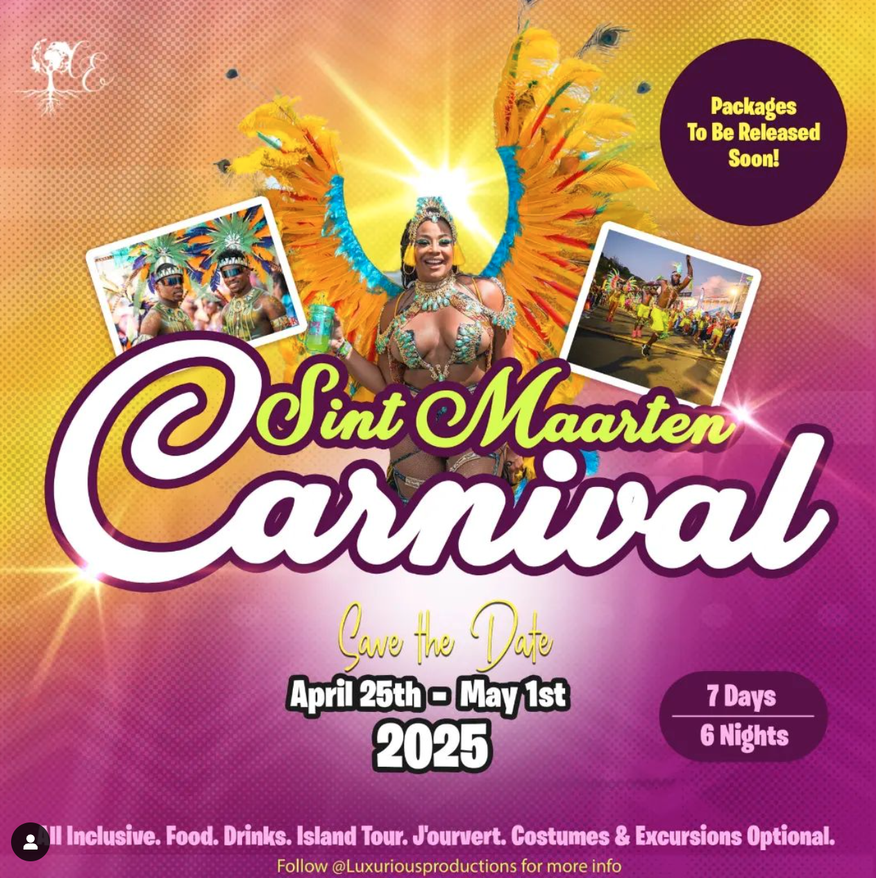 A flyer that says Sint Maarten Carnival Save The Date